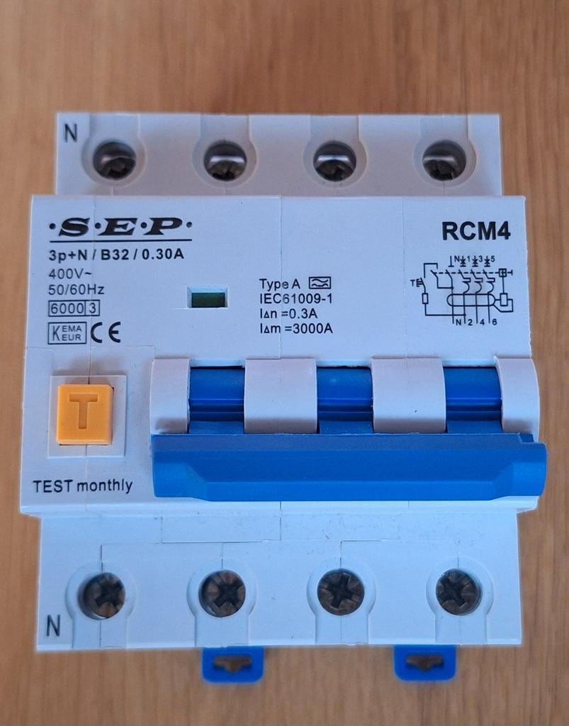 SEP aardlek automaat RCM4, B32, 3P+N - 300mA, Doe-het-zelf en Verbouw, Elektra en Kabels, Overige typen, Ophalen of Verzenden