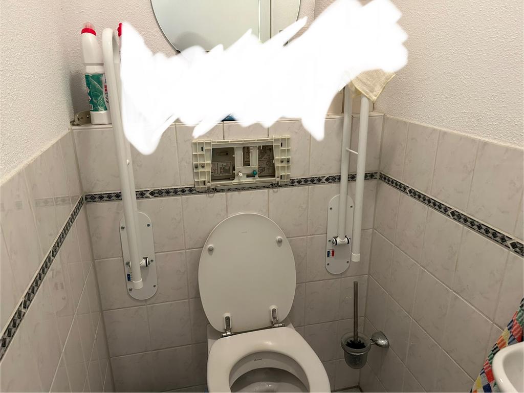 Handgreep Wc toilet beugel set ouderen senioren wit badgreep, Ophalen, Zo goed als nieuw