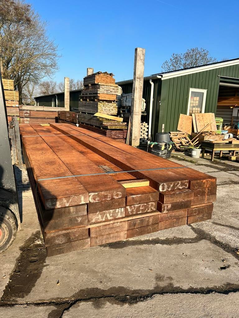 Hardhouten balken 50x100, 50x150, 50x200 mm, Nieuw, Ophalen of Verzenden, Hardhout, 250 cm of meer
