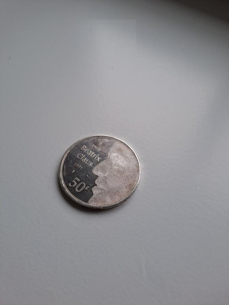 Zilveren 50 gulden 1991, Postzegels en Munten, Munten | Europa | Euromunten, Zilver, Overige landen, Losse munt, Overige waardes