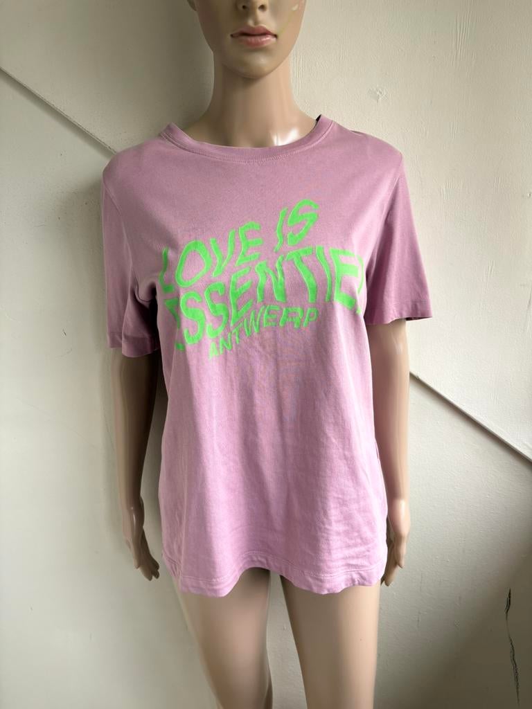 Essentiel Antwerp tshirt top maat S roze mintgroen tekst, Maat 38/40 (M), Ophalen of Verzenden, Zo goed als nieuw, Korte mouw