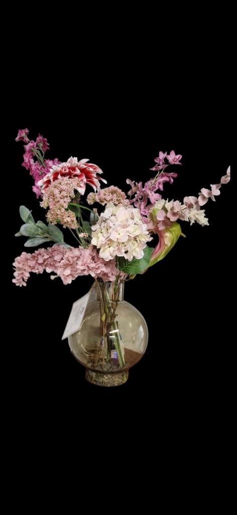 Luxe glazen kwaliteit vaas 35 cm hoog showroom 3 kleuren, Overige kleuren, Ophalen of Verzenden, Minder dan 50 cm, Glas