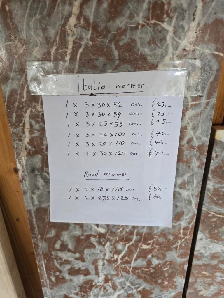 Italiaans marmer vensterbanken en platen, Ophalen of Verzenden, Gebruikt