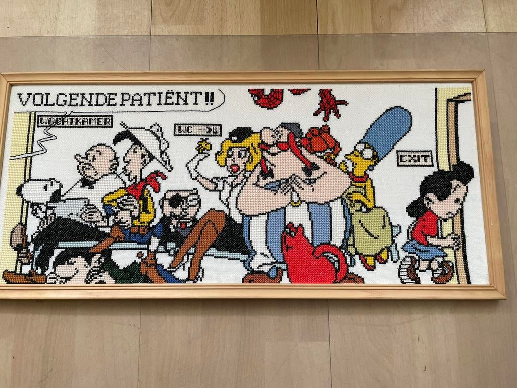 Stripfiguren borduurwerk, Ophalen of Verzenden, Overige figuren, Gebruikt, Overige typen