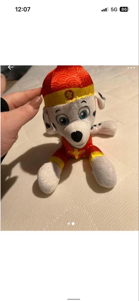 Knuffel Marshall Paw Patrol in Chinees kostuum, Ophalen of Verzenden, Zo goed als nieuw, Hond