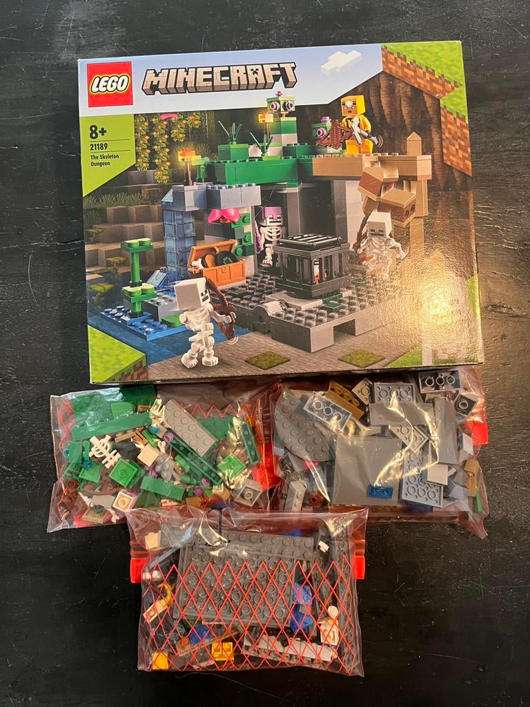 Mincraft Lego 21189 “The Skeleton Dungeon” (8+), Ophalen of Verzenden, Zo goed als nieuw