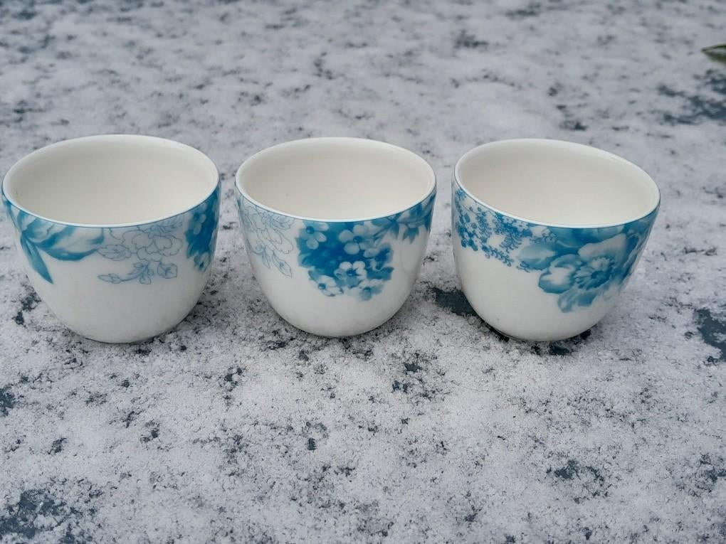 6 bekertjes/kommetjes Floreana Blue Villeroy & Boch, Gebruikt, Ophalen of Verzenden, Kom(men), Overige stijlen