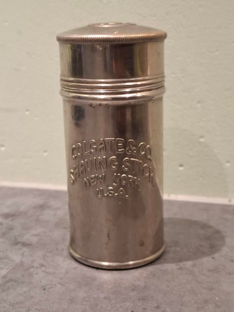 Vernikkeld busje Colgate & co saving stick 1920, Ophalen of Verzenden, Huis en Inrichting