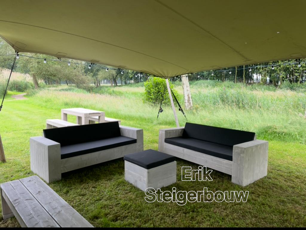Steigerhout Loungeset Loungebank Tuinbank Terras Horeca Bank, Verzenden, Nieuw, Hout