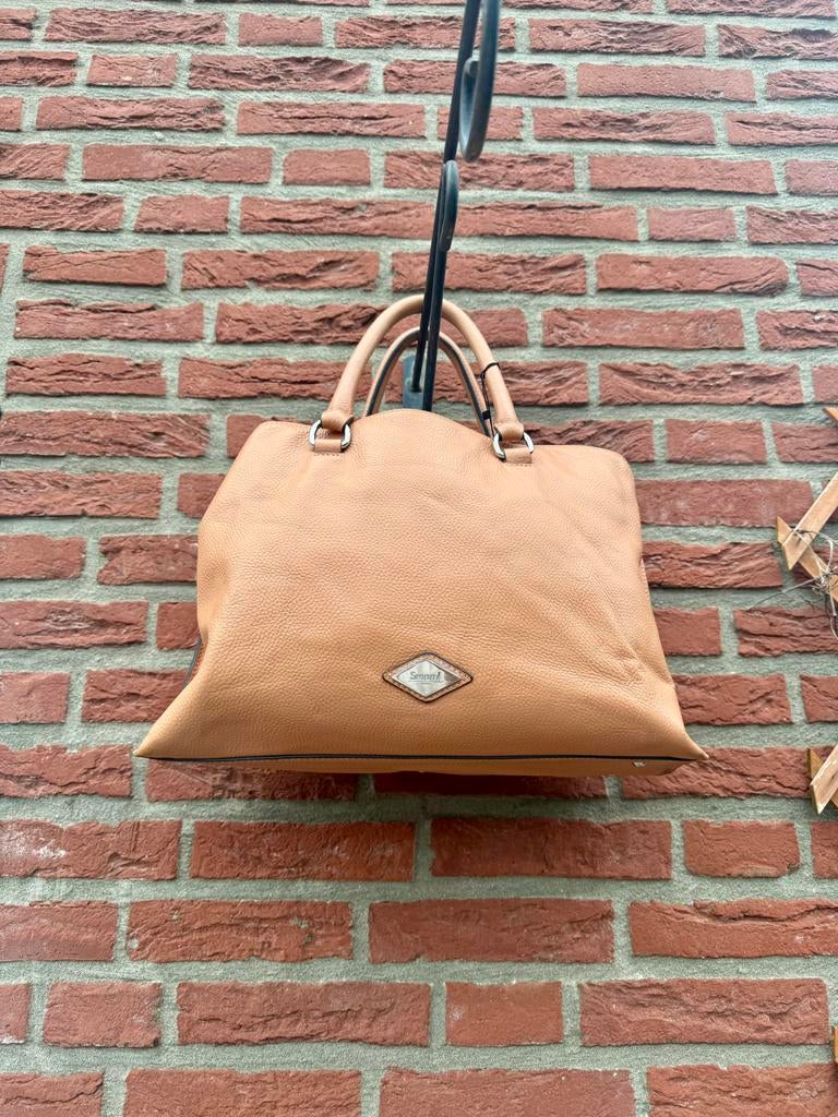 Grote leren hadtas Smaak Amsterdam, Sieraden, Tassen en Uiterlijk, Ophalen of Verzenden, Gebruikt, Bruin, Handtas