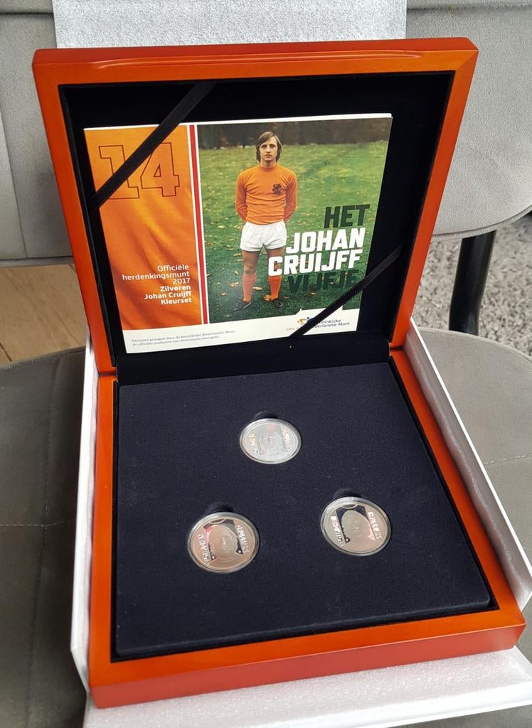 Johan Cruijff prestige munten set, Ophalen of Verzenden, Koningin Beatrix