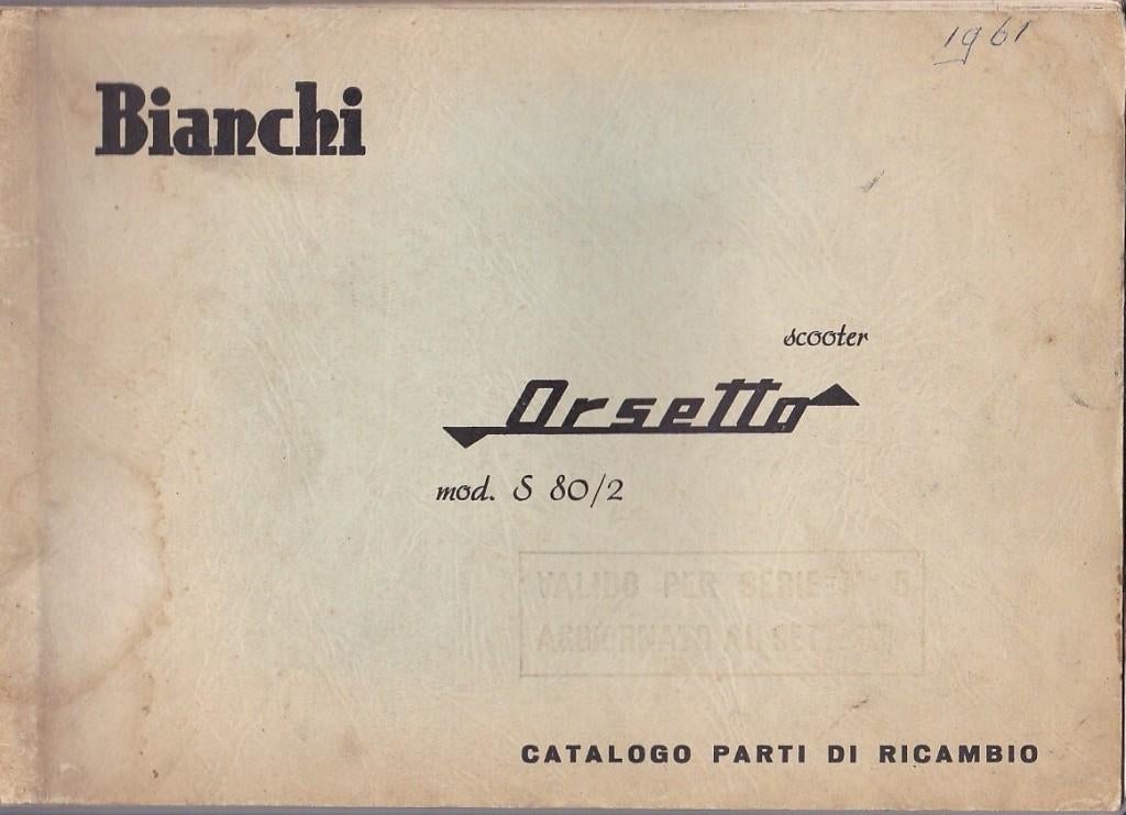 Bianchi scooter Orsetto onderdelenboek italiaans, Ophalen of Verzenden, Overige merken
