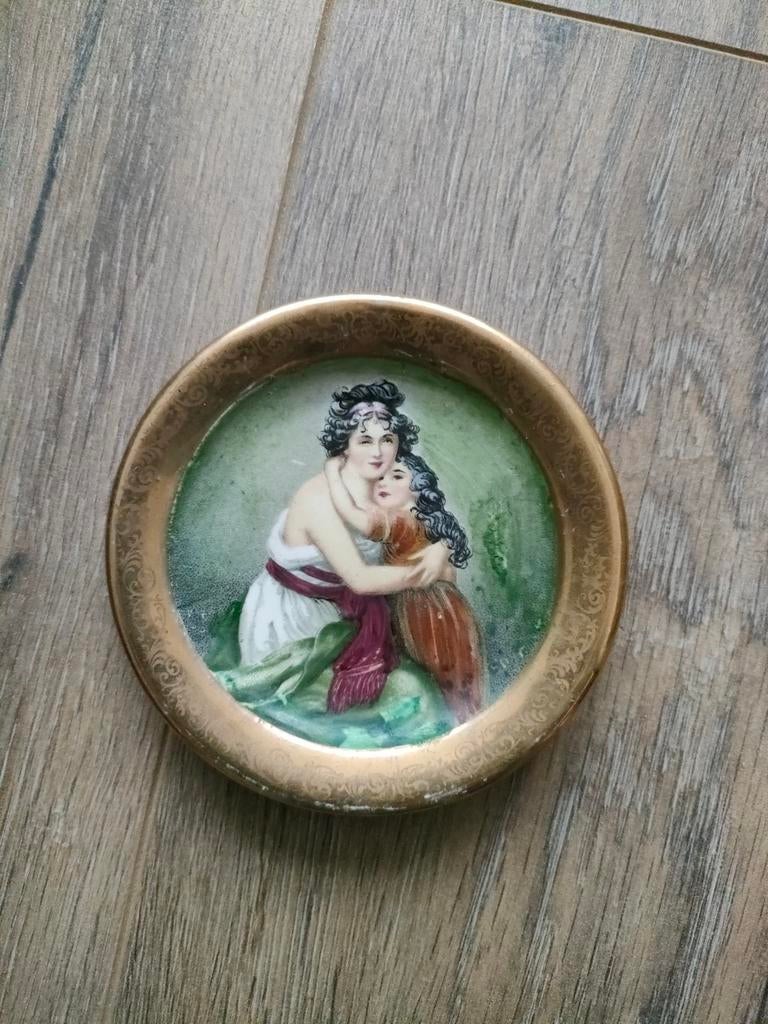 Vintage Victoriaanse stijl porseleinen sier bordje., Ophalen of Verzenden