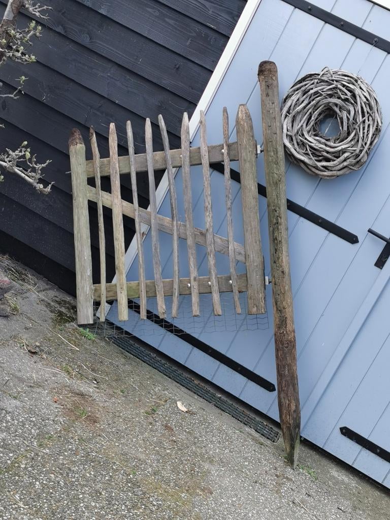Tuinhek tuinpoort kastanjehout, Tuin en Terras, Tuinhekken en Hekwerk, Ophalen, IJzer, Tuinhek