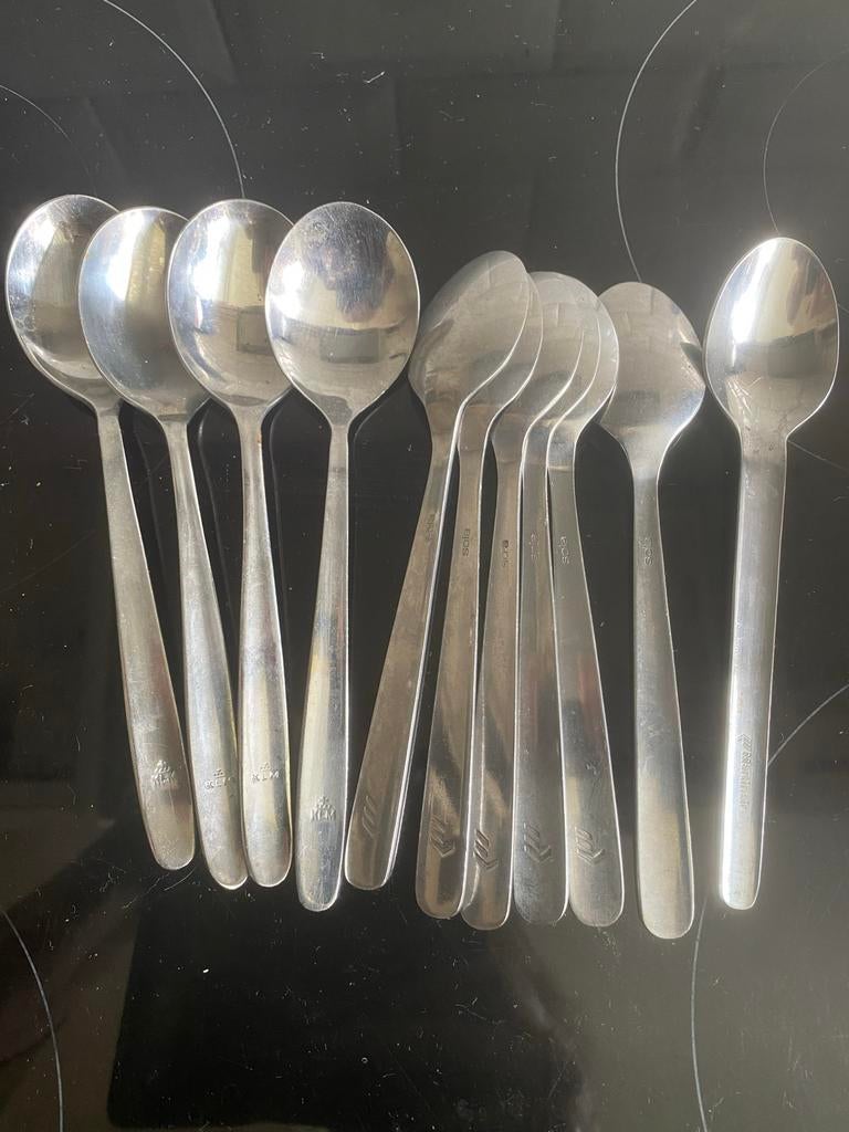 10 KLM Lepels en 1 Martinair Lepel - Vintage Bestek, Ophalen of Verzenden