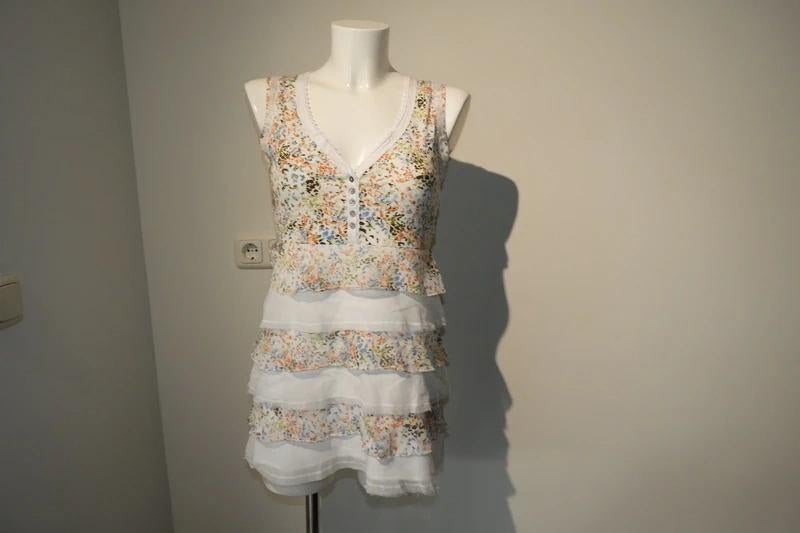 Marccain top tuniek bloemetjes print laagjes Nieuw N2/S, Kleding | Dames, Tops, Verzenden, Wit, Nieuw, Marccain