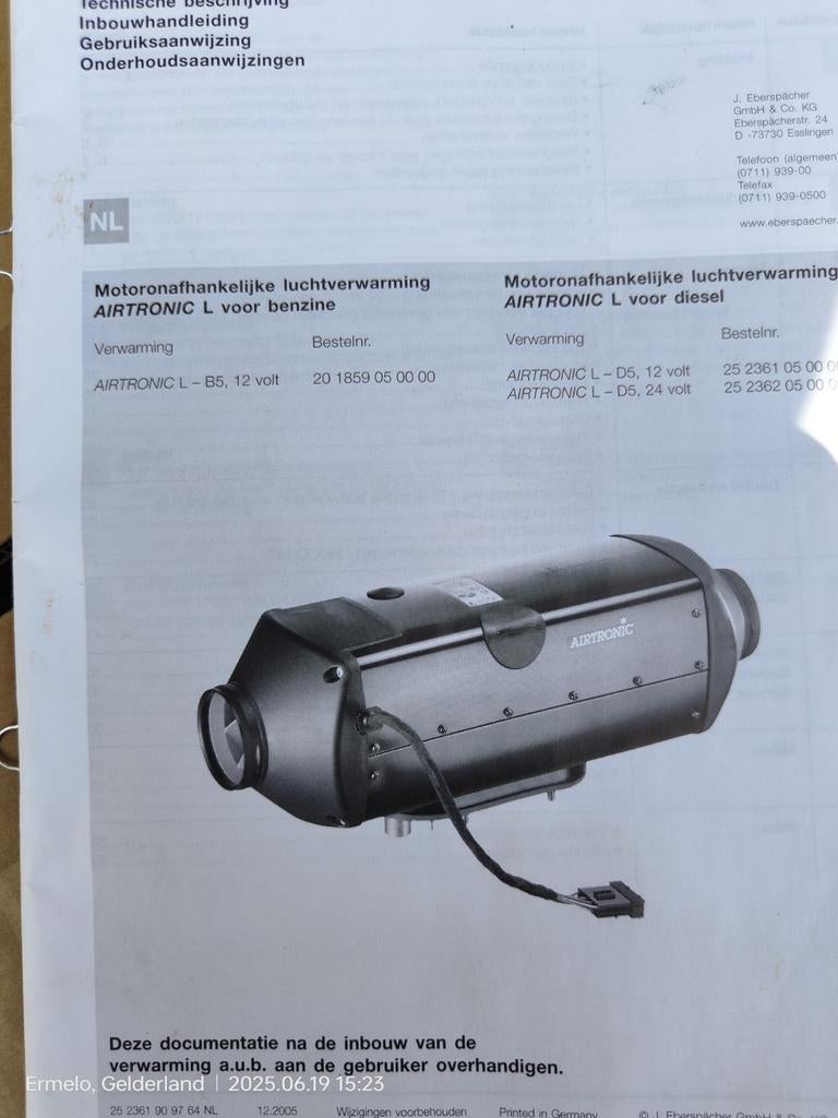 Eberspächer Airtronic L - D5, 12 Volt, Watersport en Boten, Ophalen of Verzenden, Nieuw, Motor en Techniek