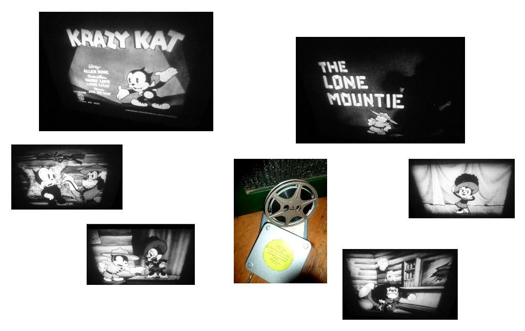 8mm film N8 krazy kat THE LONE MOUNTY - zw w 1938, Ophalen of Verzenden, 8mm film