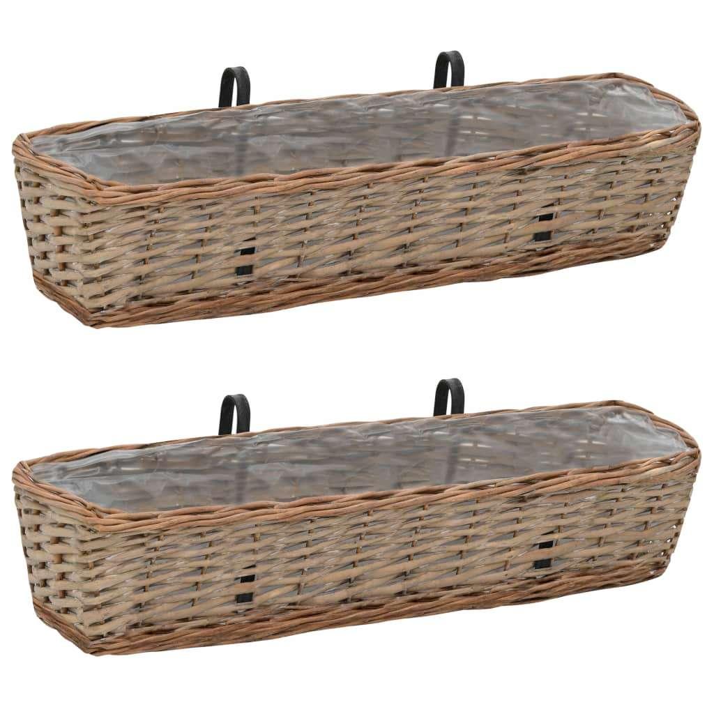 2 st Bloembak balkon plantenbak 80 cm bruin GRATIS BEZORGD!, Tuin en Terras, Bloembakken en Plantenbakken, Kunststof, Minder dan 30 cm