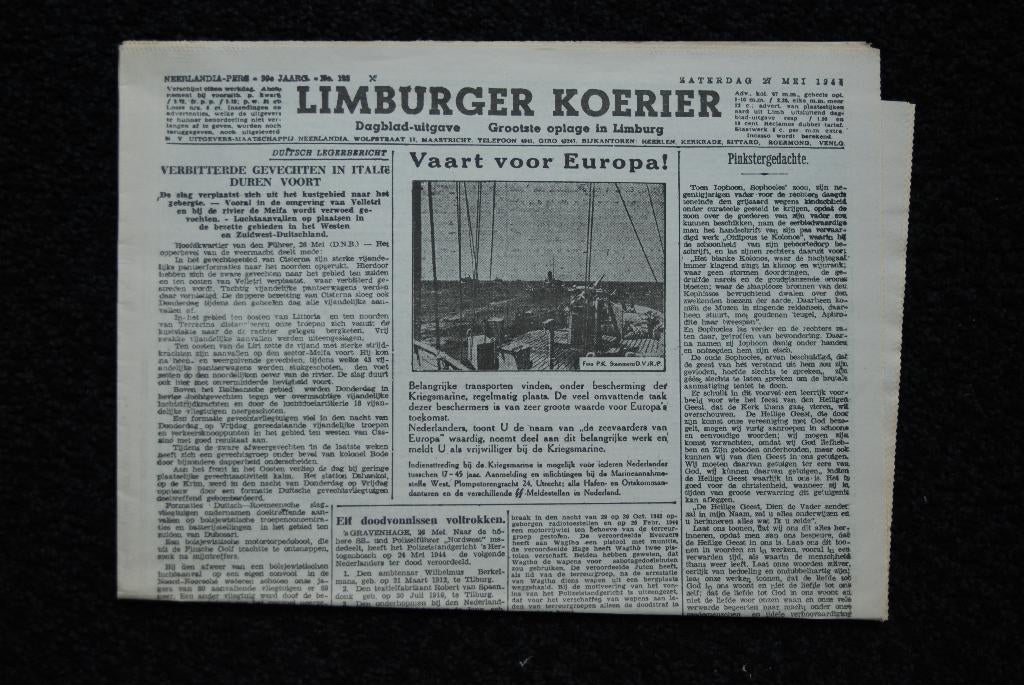 Nieuwe Tilburgsche Courant 1944, Verzamelen, Ophalen of Verzenden, Overige soorten, Nederland, Boek of Tijdschrift