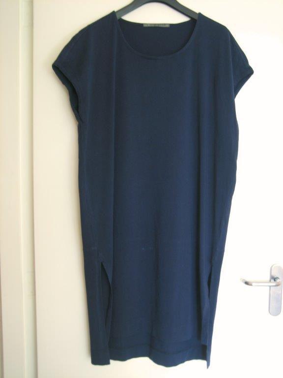Donkerblauwe rechte basisjurk CORA KEMPERMAN, L snazzeys, Kleding | Dames, Maat 42/44 (L), Onder de knie, Verzenden, Blauw