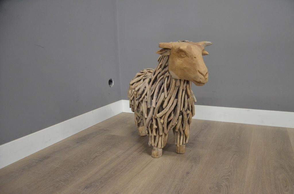 Handgemaakt Teak Schaap (60 cm), Ophalen
