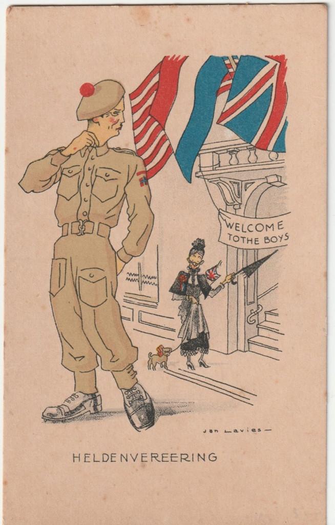 Jan Lavies heldenverering bevrijding kaart woII, Overige typen, Overige soorten, Ophalen of Verzenden, X