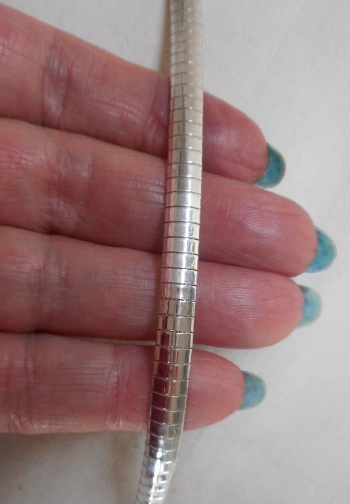 Zilveren Omega collier nr.1013, Sieraden, Tassen en Uiterlijk, Kettingen, Verzenden, Zo goed als nieuw, Zilver, Zilver