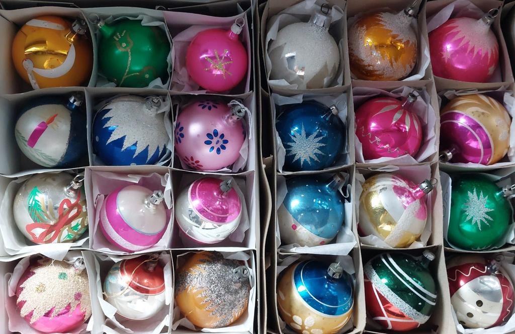 Oude antieke kerstballen 24 stuks, Diversen, Kerst, Verzenden