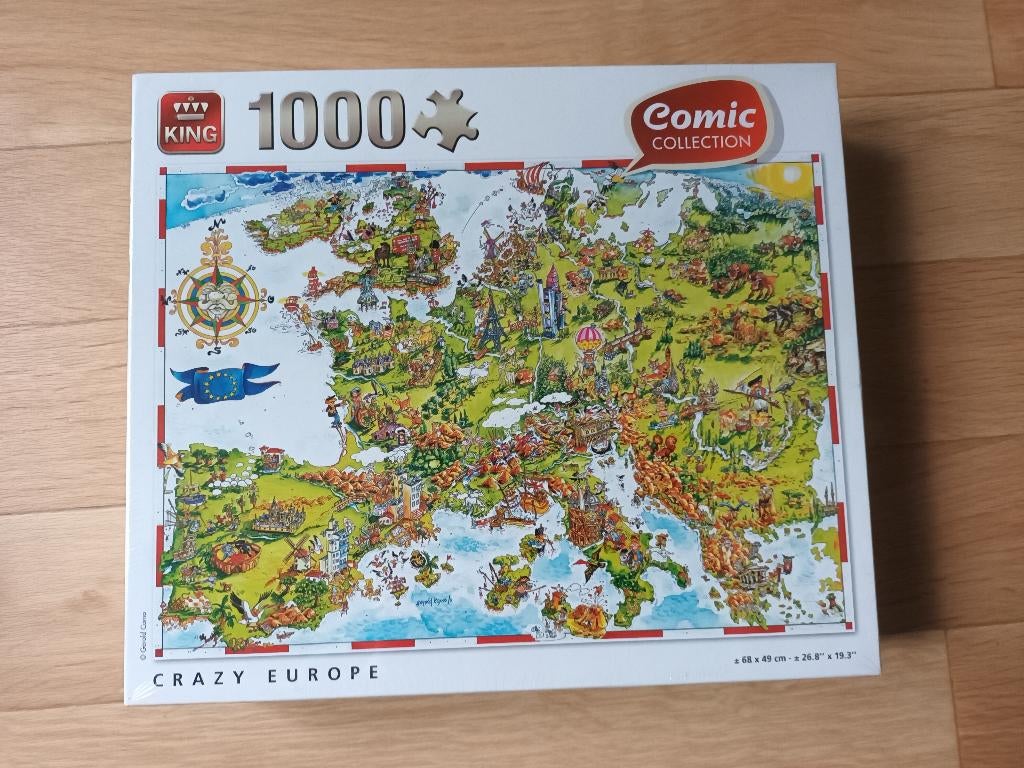 Nieuwe puzzel legpuzzel nieuw king crazy Europe 1000 stukjes, Ophalen of Verzenden, 500 t/m 1500 stukjes, Nieuw, Legpuzzel