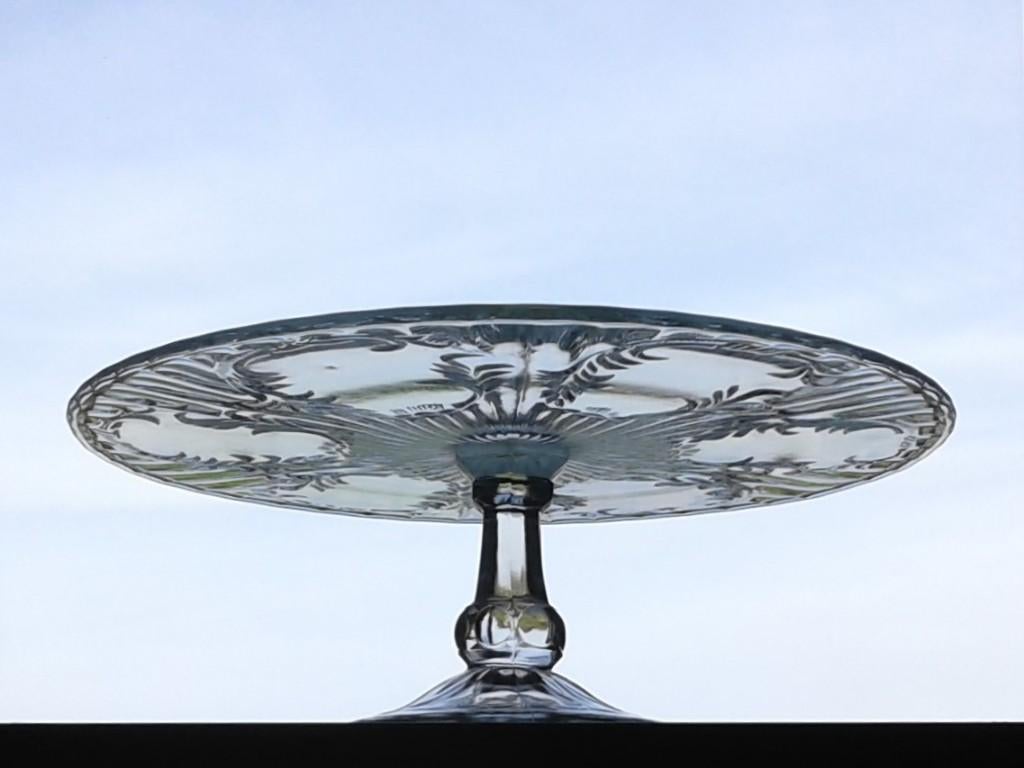 Taartschaal Persglas Art Deco Vintage, Ophalen of Verzenden