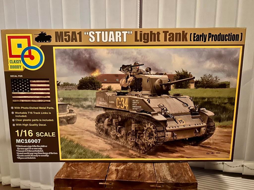 1/16 Classy Hobby MC16007 M5A1 STUART Light Tank (Early), Overige merken, Tank, Groter dan 1:32, Nieuw