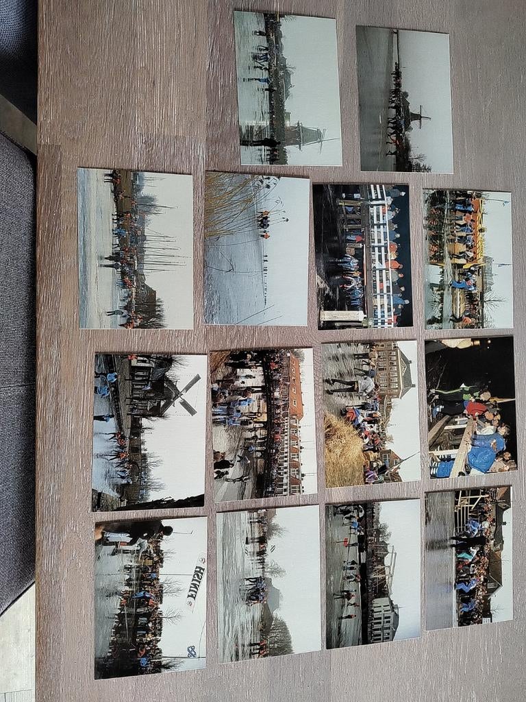 Set (14) kaarten 13e elfstedentocht 1985, Ophalen of Verzenden, 1980 tot heden, Ongelopen, Friesland