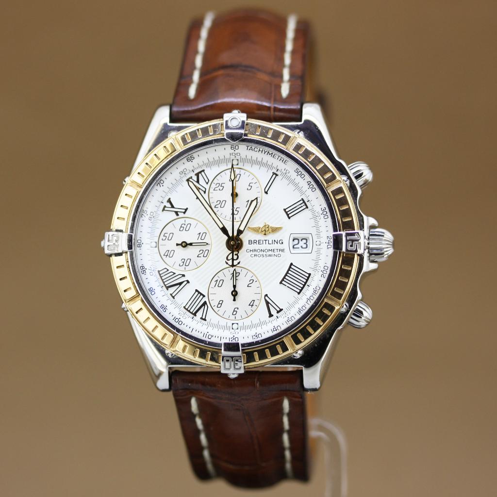 Breitling Crosswind Goud-Staal D13355, Ophalen of Verzenden, Gebruikt, Goud, Breitling