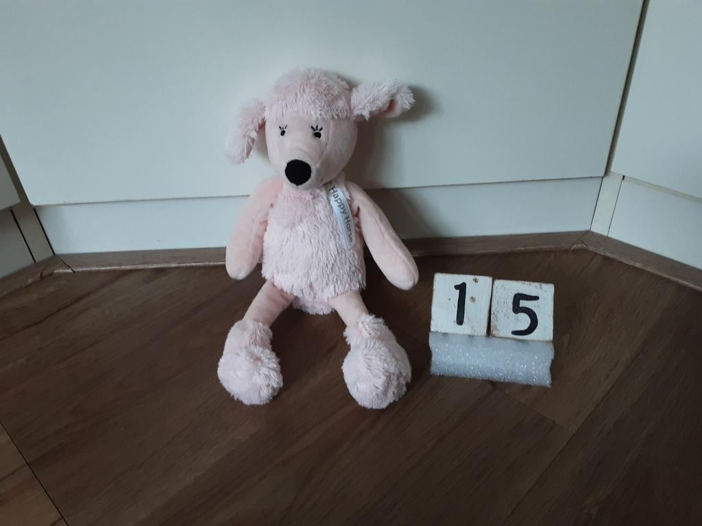 Happy horse hond poedel Pearl roze knuffel 28cm, Ophalen, Zo goed als nieuw, Hond