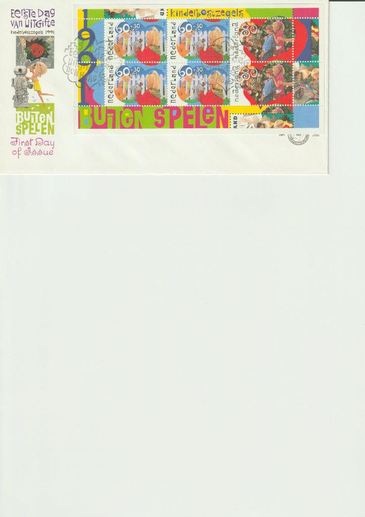 eerstedagenvelop 1991 kinderpostzegels, Ophalen of Verzenden, Nederland