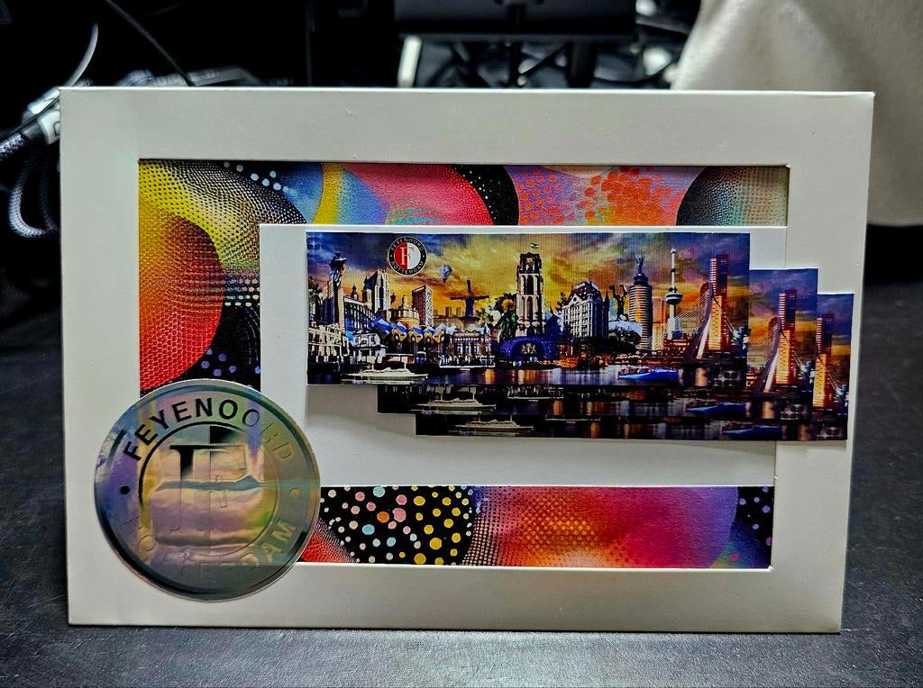 3D Skyline Rotterdam Kaart - Feyenoord, Ophalen of Verzenden