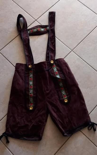 Carnaval Heren Lederhose Donkerbruin maat M, Ophalen of Verzenden, Zo goed als nieuw, Maat 48/50 (M), Kleding