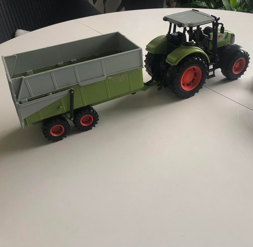 Dickie Toys Claas Tractor met Aanhangwagen, Kinderen en Baby's, Speelgoed | Speelgoedvoertuigen, Ophalen of Verzenden, Zo goed als nieuw