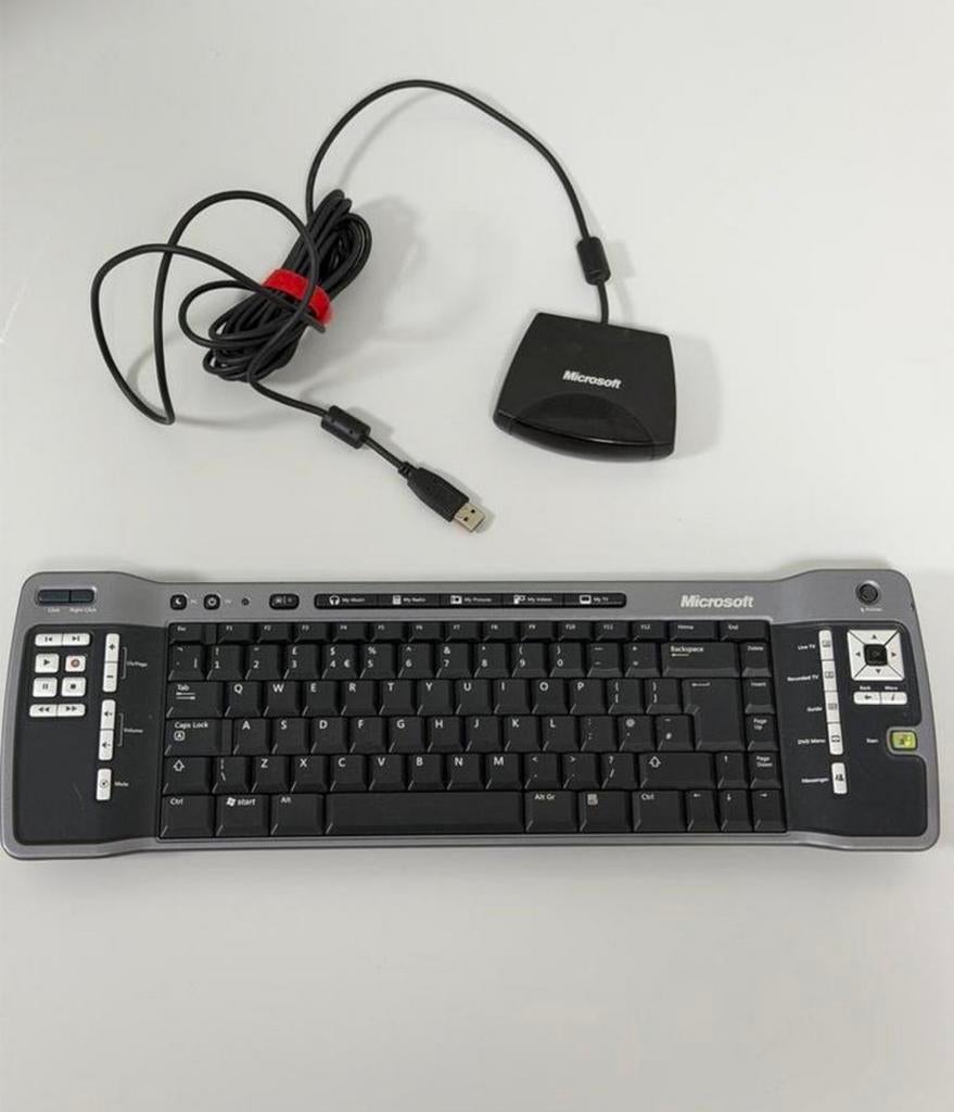Microsoft Remote Keyboard Media center draadloos toetsenbord, Ophalen of Verzenden, Zo goed als nieuw, Draadloos, H