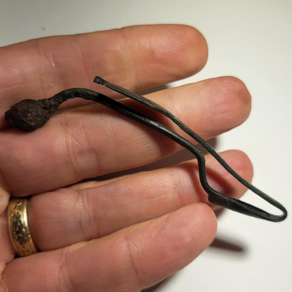 Bodemvondst Keltische la tene fibula brons #2, Ophalen of Verzenden