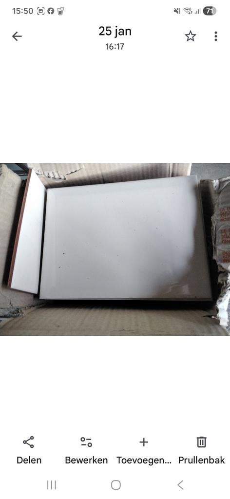 Witte metrotegels bijna 1m2, Ophalen of Verzenden, Minder dan 80 cm, Glasplaat, Minder dan 80 cm