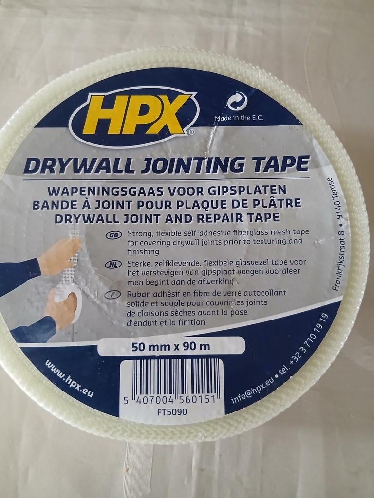 Wapeningsgaas voor gipsplaten 50 mm x 90 meter nieuw, Doe-het-zelf en Verbouw, Minder dan 4 cm, Overige materialen, Nieuw, Ophalen of Verzenden