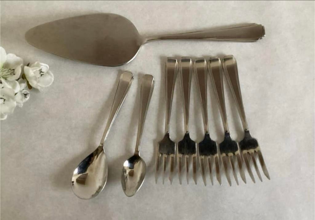 G Sola Z taartschep, gebaksvorkjes, suikerschep, theelepel, Ophalen of Verzenden