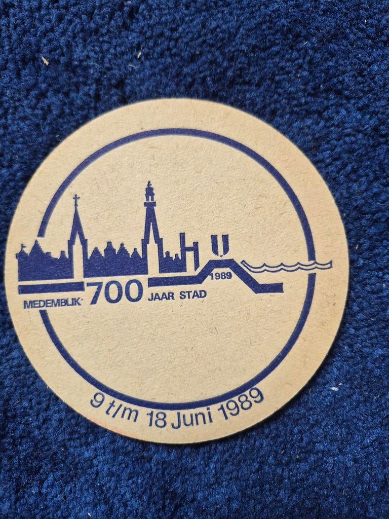 Amstel bierviltje Medemblik 700 jaar stad 1989, Verzamelen, Ophalen of Verzenden