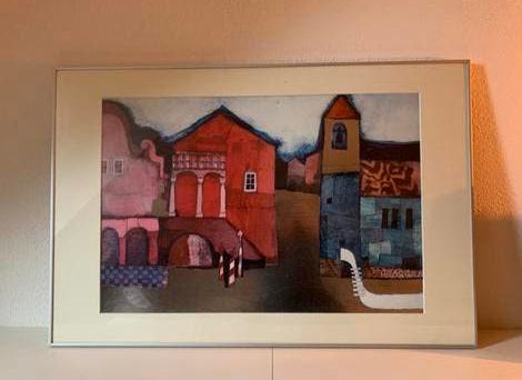 L’isola di Murano van Rosina Wachtmeister in mooie lijst, Antiek en Kunst, Kunst | Schilderijen | Modern, Ophalen of Verzenden