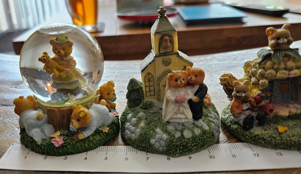 4x Regency beeldjes jaren '90 beer konijn decoratie vintage!, Ophalen of Verzenden, Zo goed als nieuw, Beeldje, Overige merken