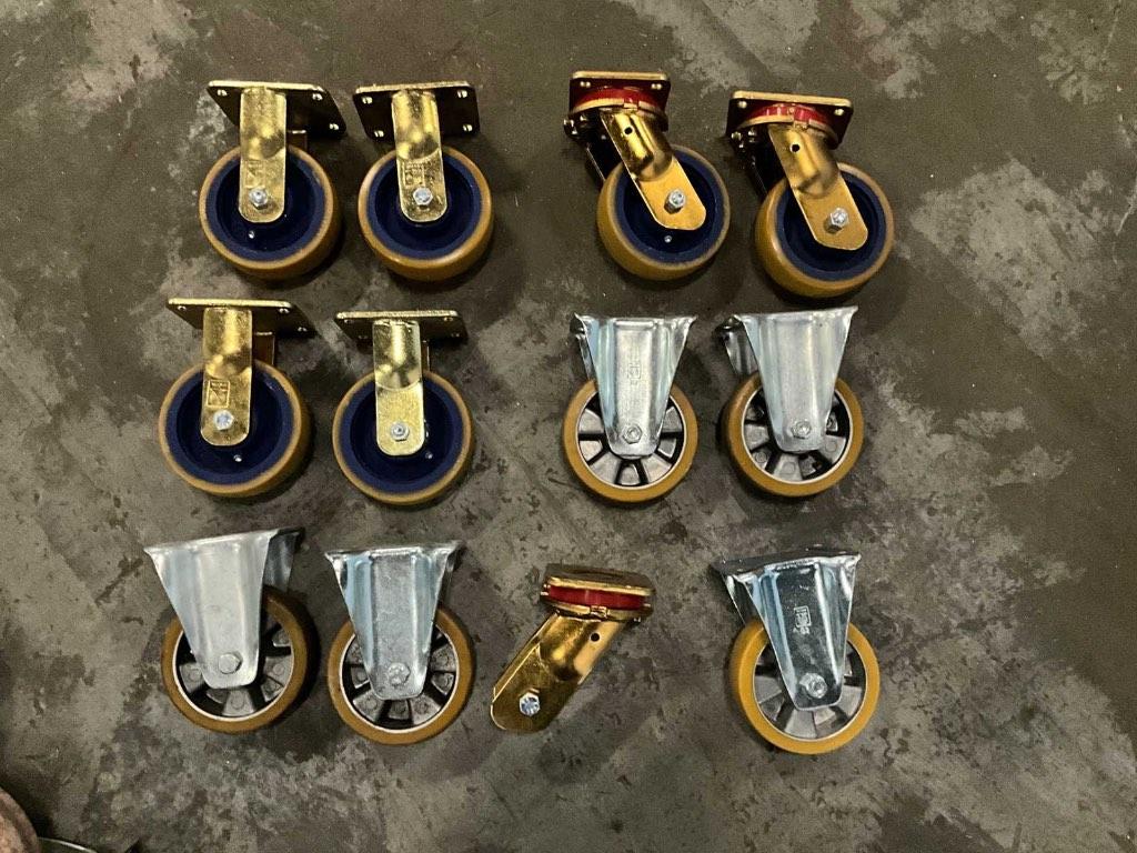 Wicke - Heavy duty PU (zwenk)wiel 150x48 - 11stuks, Doe-het-zelf en Verbouw, Zwenkwielen, Ophalen, Gebruikt