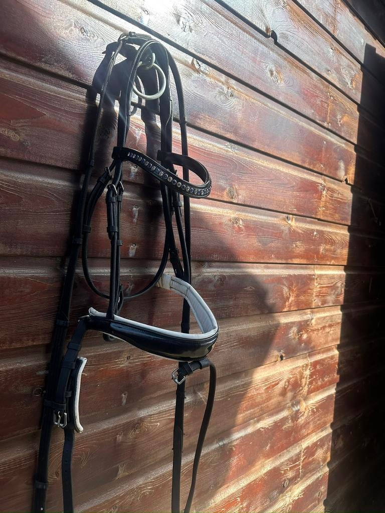 Zwart hoofdstel maat Cob, Dieren en Toebehoren, Paarden en Pony's | Hoofdstellen en Tuigage, Ophalen of Verzenden, Zo goed als nieuw