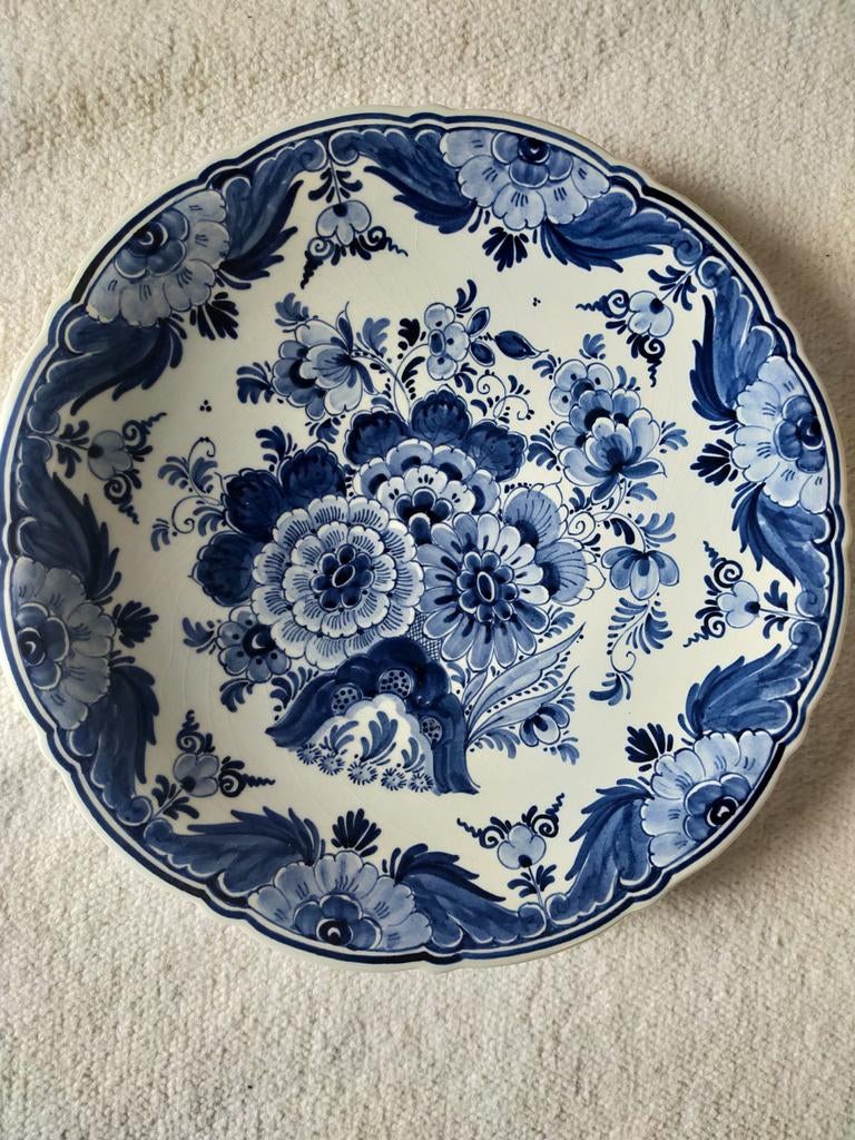 Delfts blauw wandbord.24/25 diameter hand painted, Antiek en Kunst, Antiek | Wandborden en Tegels, Ophalen of Verzenden